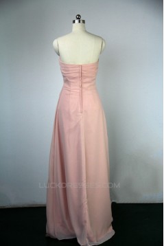 Empire Sweetheart Long Pink Chiffon Bridesmaid Dresses/Wedding Party Dresses BD010747