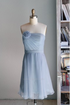 A-Line Strapless Short Chiffon Bridesmaid Dresses/Wedding Party Dresses BD010759