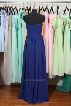 A-Line Sweetheart Long Blue Chiffon Bridesmaid Dresses/Wedding Party Dresses BD010785