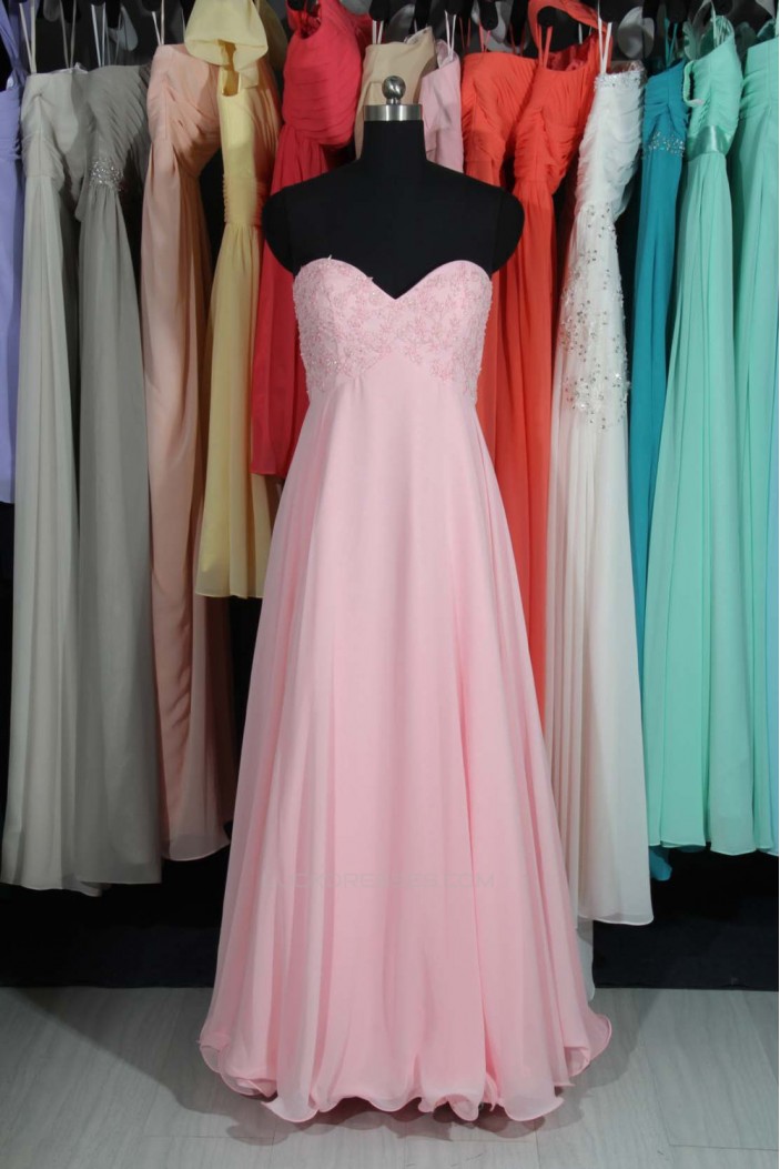 Empire Sweetheart Long Pink Bridesmaid Dresses/Evening Dresses/Maternity Dresses BD010788