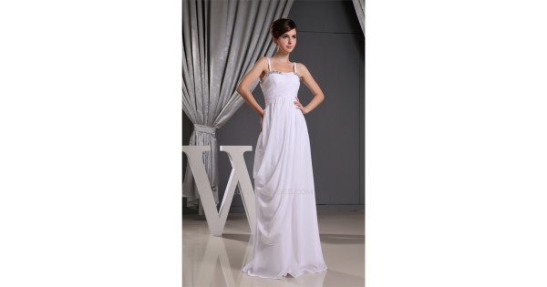 Long White Spaghetti Strap Sleeveless Bridesmaid Dresses 02010015 4163