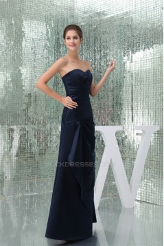 Draped Sleeveless Floor-Length Sheath/Column Best Bridesmaid Dresses 02010022