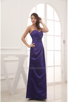 Elegant Handmade Flowers Satin A-Line Sweetheart Bridesmaid Dresses 02010025