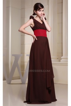 Elegant Sleeveless Chiffon Silk like Satin V-Neck Bridesmaid Dresses 02010026