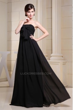 Empire Strapless Long Black Chiffon Maternity Bridesmaid Evening Dresses 02010034