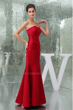 Floor-Length Criss Cross Trumpet/Mermaid Soft Long Red Sweetheart Bridesmaid Dresses 02010040