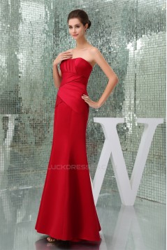 Floor-Length Criss Cross Trumpet/Mermaid Soft Long Red Sweetheart Bridesmaid Dresses 02010040