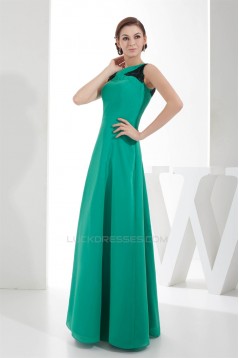 Floor-Length Sleeveless Portrait Chiffon Lace Best Bridesmaid Dresses 02010047