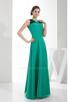 Floor-Length Sleeveless Portrait Chiffon Lace Best Bridesmaid Dresses 02010047