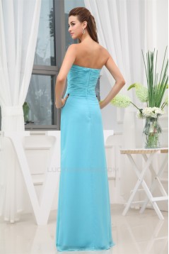 Floor-Length Sweetheart Sleeveless Sheath/Column Long Blue Bridesmaid Prom/Formal Evening Dresses 02010052