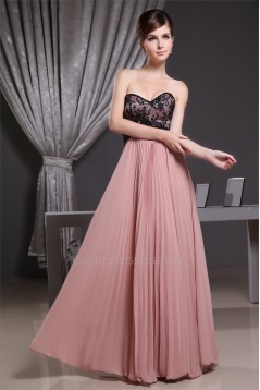 A-Line Sweetheart Chiffon and Beaded Lace Long Bridesmaid Dresses 02010054