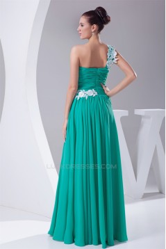 A-Line One-Shoulder Chiffon Floor-Length Best Bridesmaid Dresses 02010069