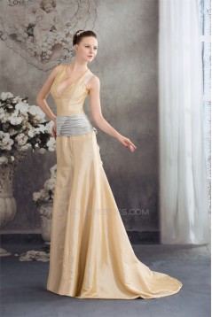 Puddle Train Mermaid/Trumpet Straps Sleeveless Long Bridesmaid Dresses 02010077