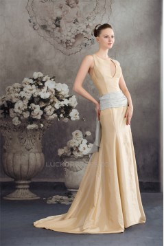 Puddle Train Mermaid/Trumpet Straps Sleeveless Long Bridesmaid Dresses 02010077