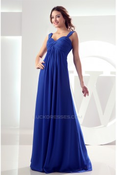 Empire Ruffles Chiffon Sleeveless Long Blue Bridesmaid Dresses Maternity Dresses 02010079