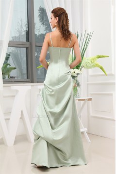 Satin Ruffles Sheath/Column Floor-Length Best Bridesmaid Dresses 02010084