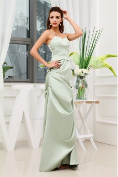 Satin Ruffles Sheath/Column Floor-Length Best Bridesmaid Dresses 02010084