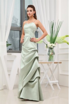 Satin Ruffles Sheath/Column Floor-Length Best Bridesmaid Dresses 02010084