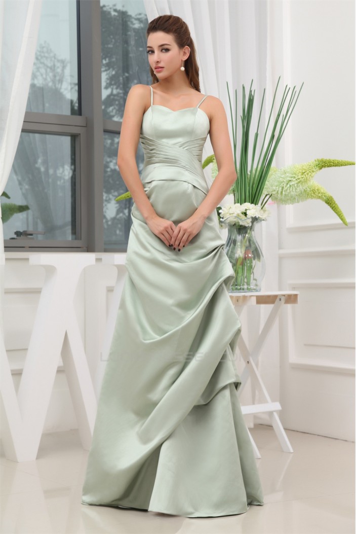 Satin Ruffles Sheath/Column Floor-Length Best Bridesmaid Dresses 02010084