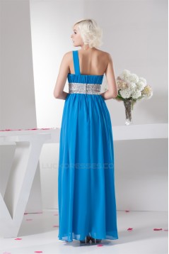 Chiffon One-Shoulder Sheath/Column Sleeveless One-Shoulder Bridesmaid Dresses 02010096