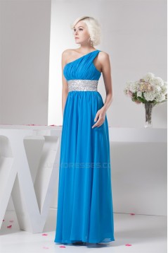 Chiffon One-Shoulder Sheath/Column Sleeveless One-Shoulder Bridesmaid Dresses 02010096