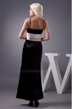 Satin Ankle-Length Spaghetti Straps Sleeveless Long Bridesmaid Dresses 02010107