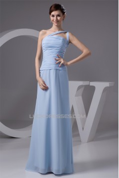 Sleeveless One-Shoulder Chiffon Long Bridesmaid Dresses 02010113