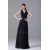 A-Line Chiffon V-Neck Long Black Bridesmaid/Wedding Party Dresses 02010121