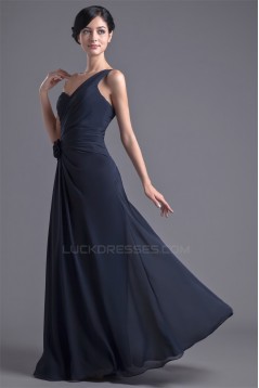 A-Line Chiffon One-Shoulder Long Bridesmaid Dresses 02010122