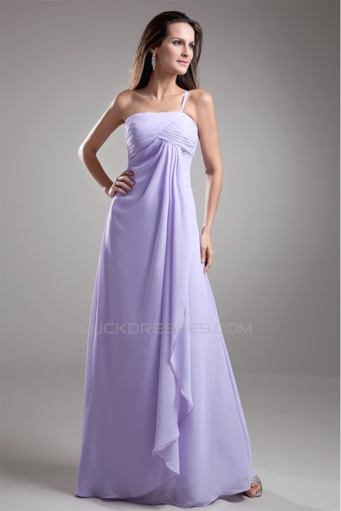 A-Line One-Shoulder Chiffon Long Bridesmaid Maternity Dresses 02010126