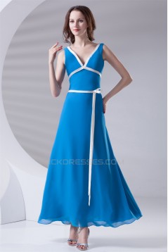 Beautiful A-Line Chiffon V-Neck Bridesmaid Dresses 02010137