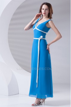 Beautiful A-Line Chiffon V-Neck Bridesmaid Dresses 02010137