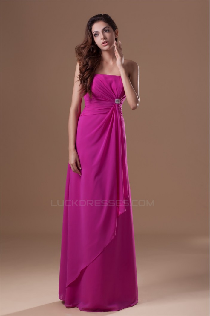 Elegant Strapless Chiffon Beading Bridesmaid/Prom/Formal Evening Dresses 02010149