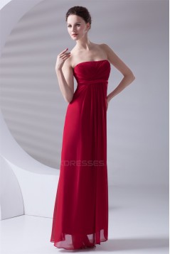 Criss Cross Chiffon Empire Strapless Maternity Long Red Maternity Bridesmaid Dresses 02010151