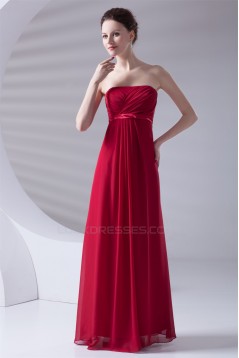 Criss Cross Chiffon Empire Strapless Maternity Long Red Maternity Bridesmaid Dresses 02010151