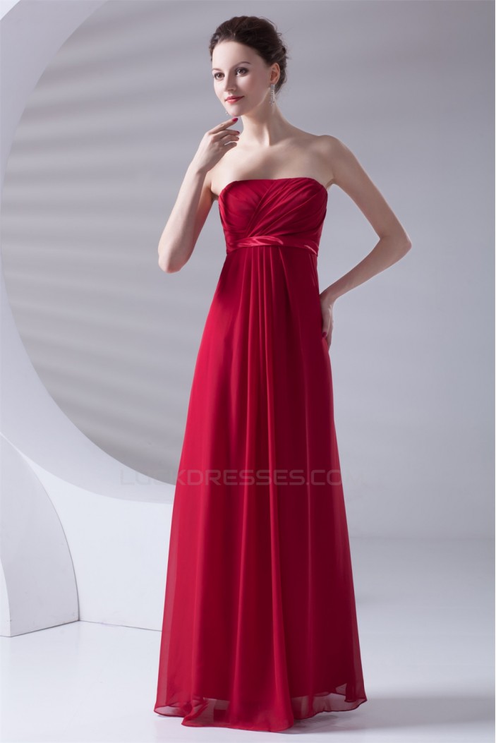 Criss Cross Chiffon Empire Strapless Maternity Long Red Maternity ...