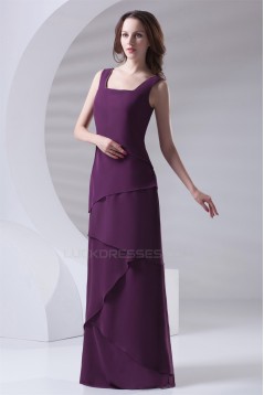 Floor-Length Chiffon Long Purple Bridesmaid Dresses 02010154