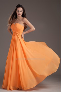 A-Line Sweetheart Floor-Length Chiffon Pleats Long Bridesmaid Dresses 02010155