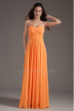 A-Line Sweetheart Floor-Length Chiffon Pleats Long Bridesmaid Dresses 02010155