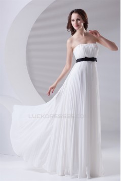 Empire Strapless Long White Chiffon Bridesmaid Dresses Maternity Dresses 02010161