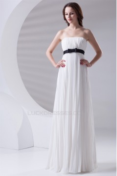 Empire Strapless Long White Chiffon Bridesmaid Dresses Maternity Dresses 02010161