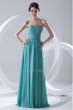 Hot Sale Soft Sweetheart A-Line Floor-Length Pleats Long Chiffon Bridesmaid Dresses 02010169