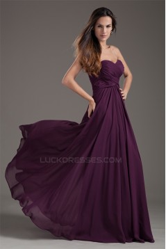 New Arrival Chiffon Pleats Sleeveless Long Purple Bridesmaid Dresses 02010170