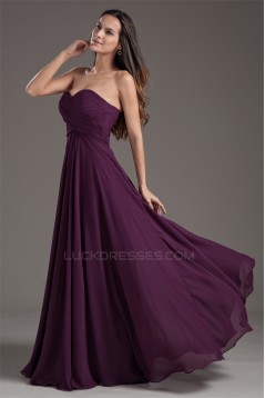 New Arrival Chiffon Pleats Sleeveless Long Purple Bridesmaid Dresses 02010170