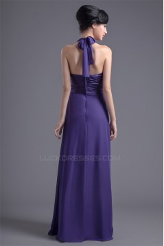 New Arrival Chiffon Sleeveless Ruched Long Bridesmaid Dresses 02010171