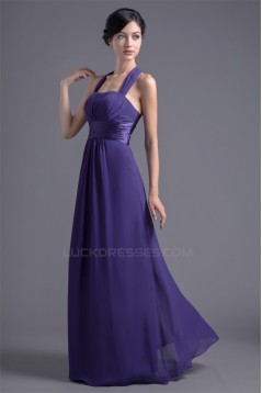 New Arrival Chiffon Sleeveless Ruched Long Bridesmaid Dresses 02010171