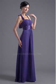 New Arrival Chiffon Sleeveless Ruched Long Bridesmaid Dresses 02010171