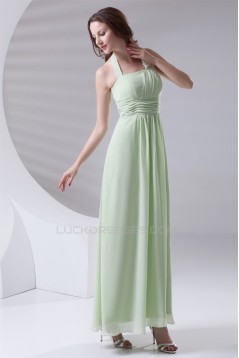 Pleats A-Line Sleeveless Chiffon Long Bridesmaid Dresses 02010176