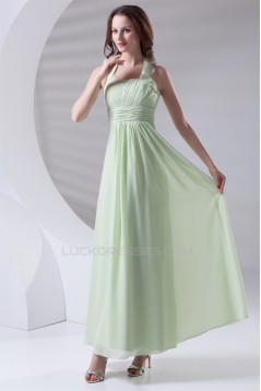 Pleats A-Line Sleeveless Chiffon Long Bridesmaid Dresses 02010176