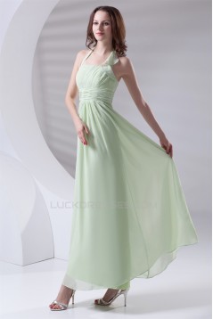 Pleats A-Line Sleeveless Chiffon Long Bridesmaid Dresses 02010176